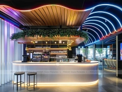 White Menu Coffee Island Counter