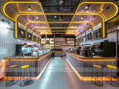 White Minimal Coffee Bar Island