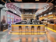 White Neon Beverage Island Counter