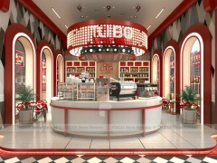 White Neon Beverage Island Counter