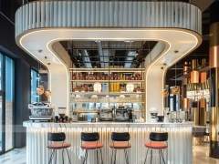 White Pink Beverage Front Counter