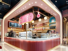 White Pink Beverage Front Counter