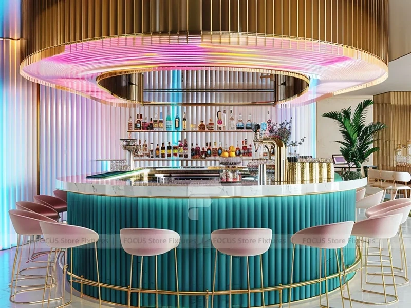 White Pink Dessert Beverage Back Bar