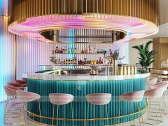 White Pink Dessert Beverage Back Bar