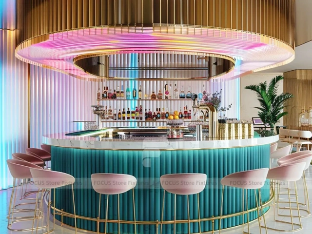 White Pink Dessert Beverage Back Bar