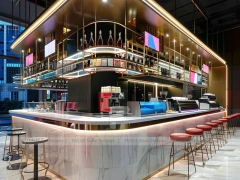 White Red Dessert Beverage Kiosk