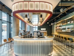 White Round Coffee Island Bar