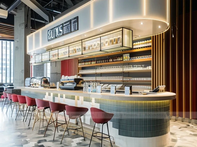 White Round Coffee Island Bar