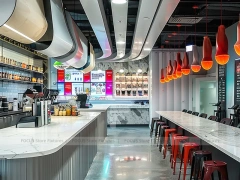 White Silver Beverage Bar Seating Counter