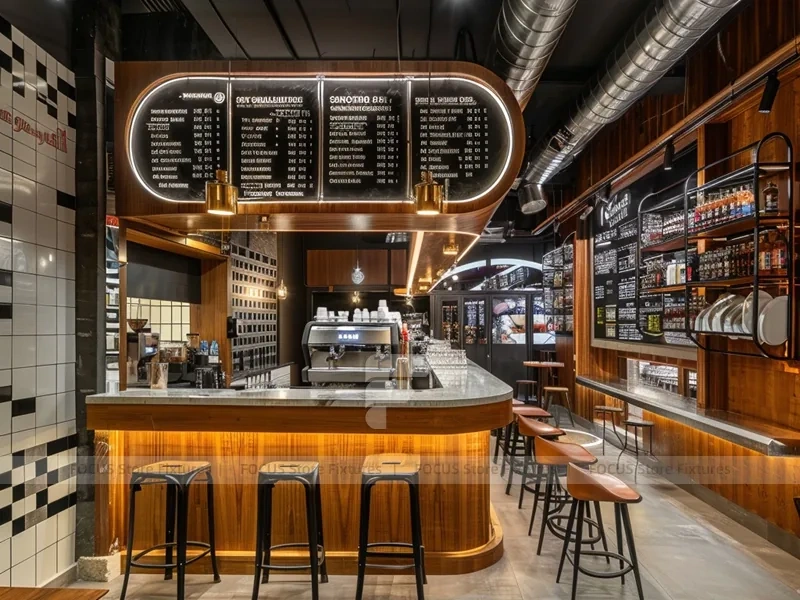White Silver Beverage Bar Seating Counter