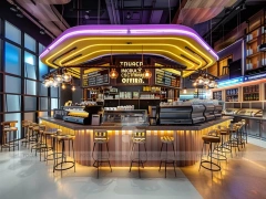 White Yellow Coffee Bar Counter Layout