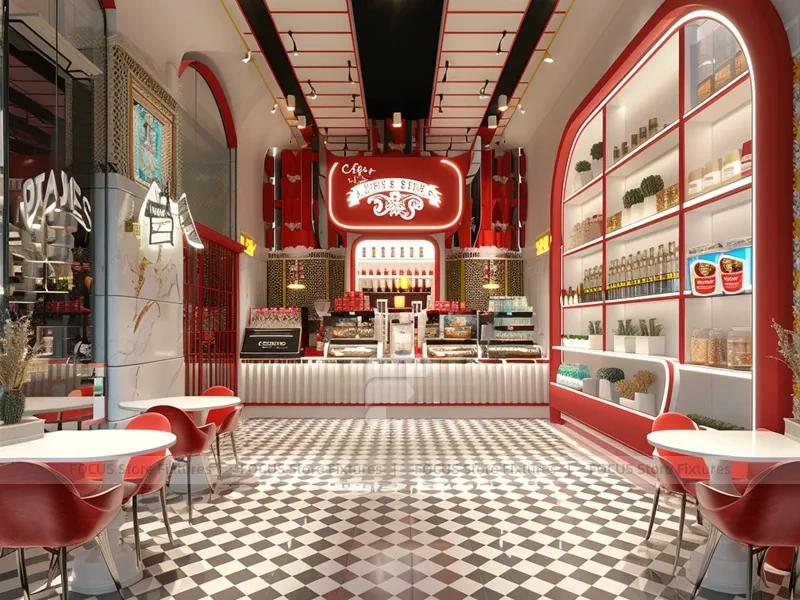 White Yellow Coffee Bar Counter Layout