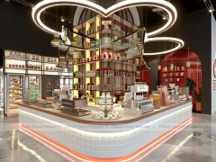 White Yellow Dessert Beverage Kiosk
