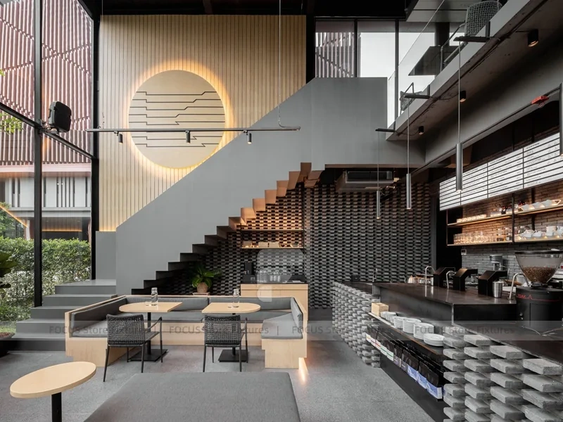 Wood And Glass Bakery Coffee Counter