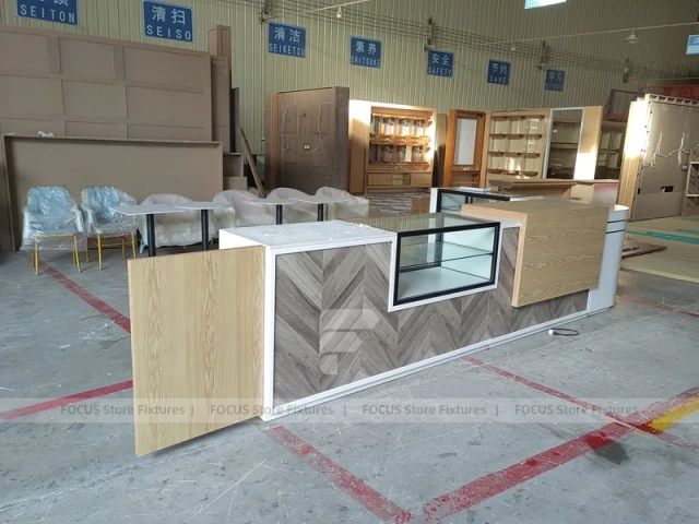 Wood And Glass Bakery Coffee Counter