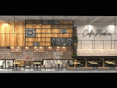 Wood And Tile Coffee Stall Front Counter