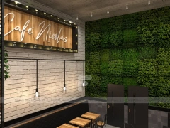 Wood And Tile Coffee Stall Front Counter