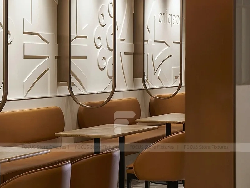 Wood Beverage Shop Entry Wall Detail