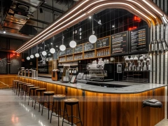 Wood Black Coffee Bar Island Layout