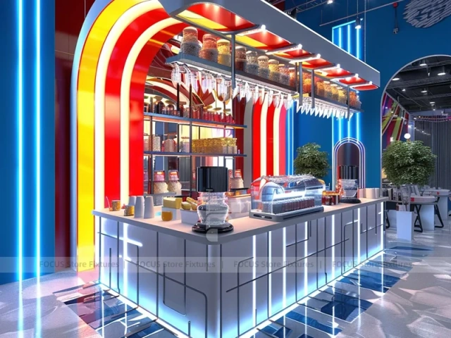 Wood Black Coffee Bar Island Layout
