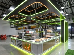 Wood Black Coffee Bar Island Layout