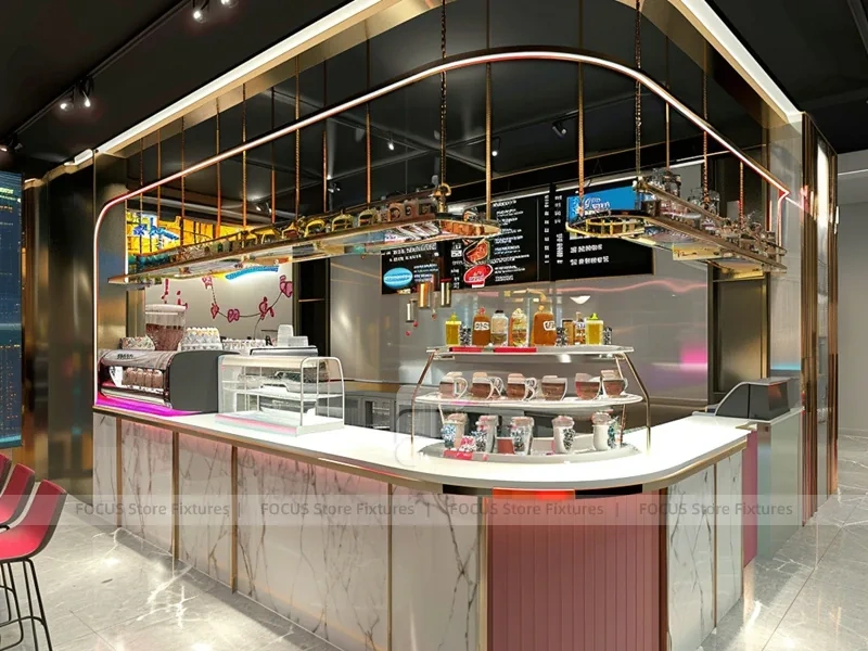 Wood Black Coffee Bar Seating Layout