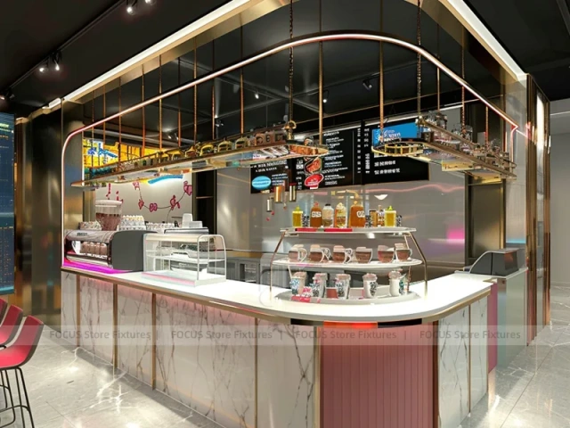 Wood Black Coffee Bar Seating Layout