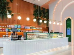 Wood Black Coffee Island Bar Counter