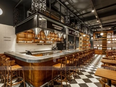 Wood Coffee Bean Display Wall Shelving