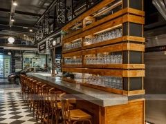 Wood Coffee Bean Display Wall Shelving