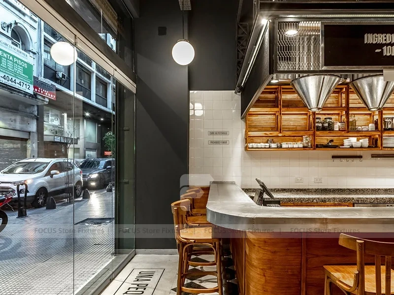 Wood Coffee Bean Display Wall Shelving