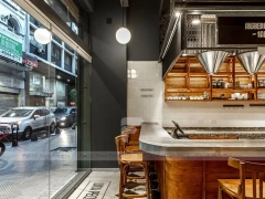 Wood Coffee Bean Display Wall Shelving