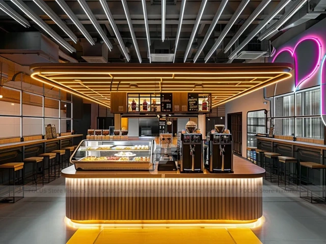 Wood Gold Beverage Island Counter