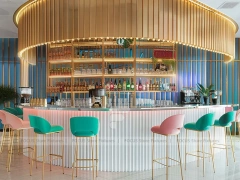 Wood Gold Beverage Island Counter