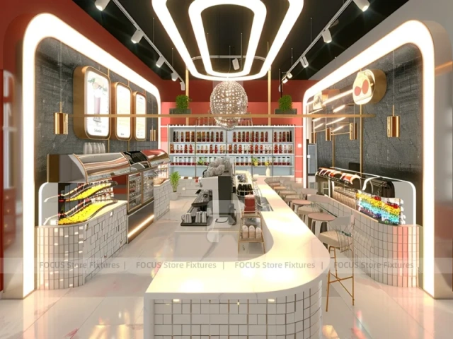 Wood Gold Beverage Island Counter
