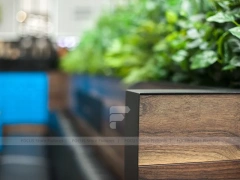 Wood Planter Beverage Counter Detail