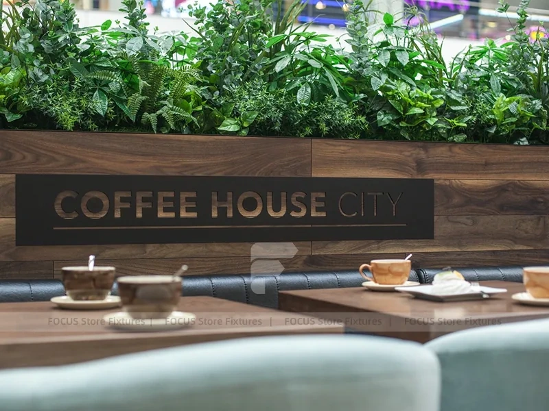 Wood Planter Beverage Counter Detail