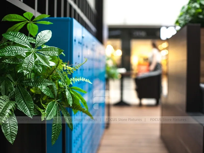 Wood Planter Beverage Counter Detail
