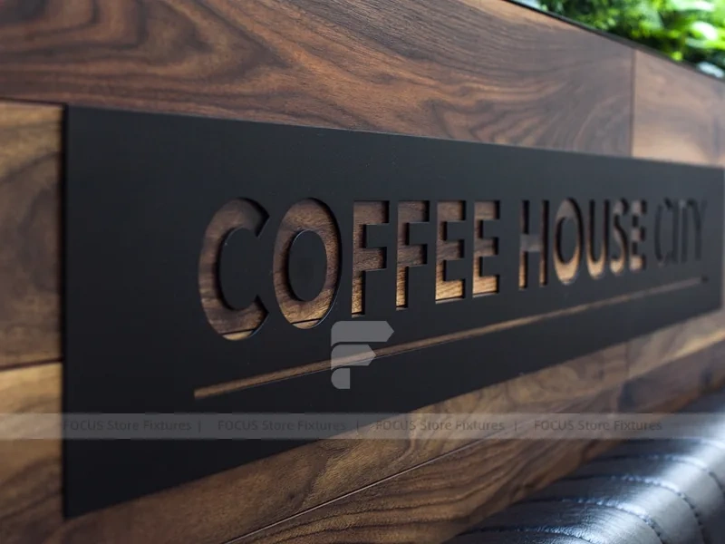 Wood Planter Beverage Counter Detail