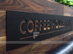 Wood Planter Beverage Counter Detail