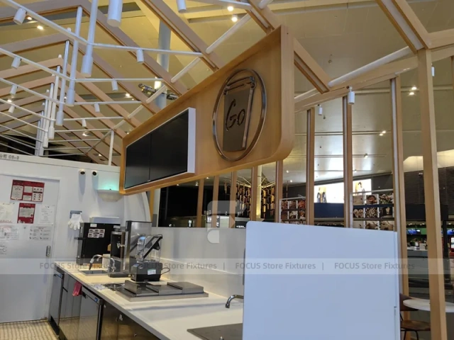 Wood Screen Beverage Cafe Corridor Seating