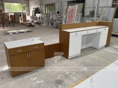 Wood White Beverage Counter Assembly Set