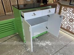 Wood White Beverage Counter Assembly Set