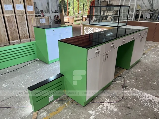 Wood White Beverage Counter Assembly Set