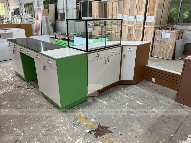 Wood White Beverage Counter Assembly Set