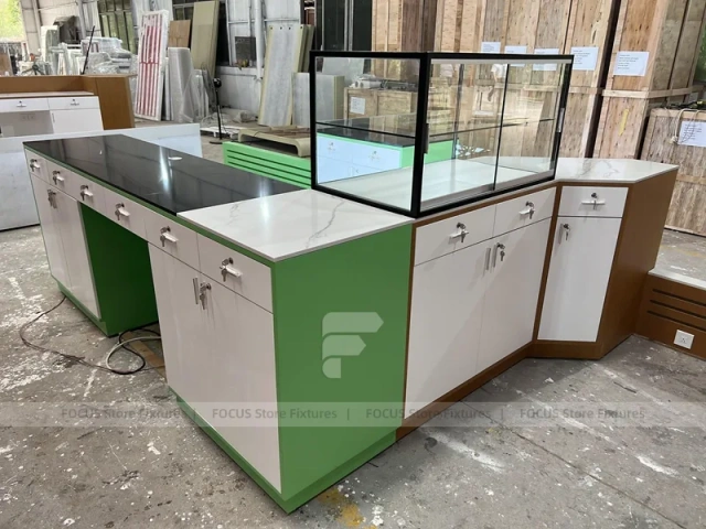 Wood White Beverage Counter Assembly Set