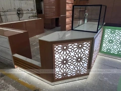 Wood White Beverage Counter Assembly Set