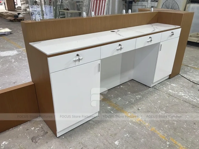 Wood White Beverage Counter Assembly Set