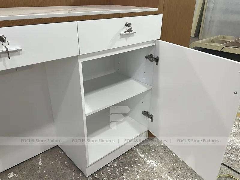 Wood White Beverage Counter Assembly Set