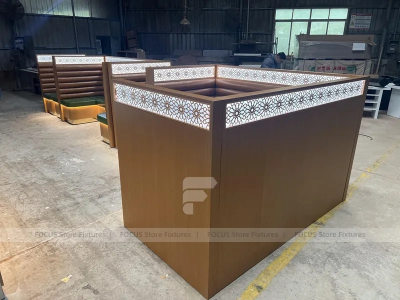 Wood White Beverage Counter Assembly Set